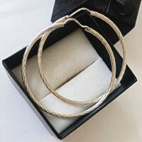 Large Faceted Silver Hoop Earrings