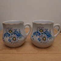2 db Zsolnay porcelán hasas bögre Margaréta mintás