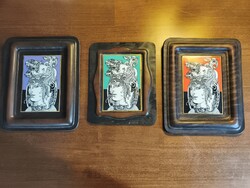 Szász Endre Hollóházi Porcelain Triptych – 3-Piece Color Series
