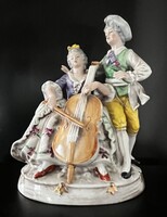 Wagner & Apel: Hand-Painted Baroque Style Porcelain Pair!
