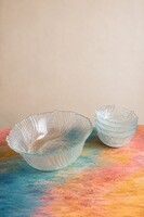 Vintage Glass Salad/Dessert Bowl Set (5 pieces, flawless)