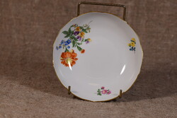 Meissen Porcelain Dessert Plate with Saucer, Streublumen Flower Decor, Germany