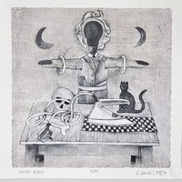 Ef Zámbó István - Setét fény 30 x 30 cm computer print, merített papír