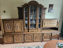 Living Room Cabinet Set with Carved Doors + Small Cabinet