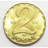 Hungary, 2 Forint 1987 UNC+ Copper