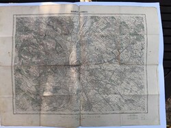 • Antique Budapest and surrounding area map 1920s M Kir State Cartography Ferihegy