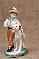 Regal Porcelain Boy with Dog Figurine, Europe, 1980s