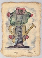 Ef Zámbó István 15,5 x 10,5 cm computer print, merített papír