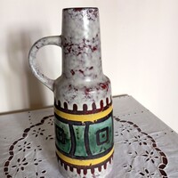 Retro Ceramic Handle Vase - VEB Haldensleben 4072 - Fat Lava Style - Signed, Flawless