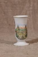 Hollóházi porcelain vase with Pécs Cathedral depiction, Hungary