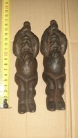 Cast iron dwarf clock weight pair