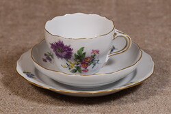 Meissen German Blumen porcelain coffee or tea set trio with floral decor Meissen Germany