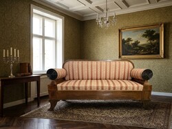 Antique Biedermeier Sofa – Elegant, Solid Wood Frame (Early 19th Century)