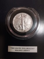 1944 EZÜST USA fél dollár Walking Liberty