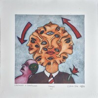 Ef Zámbó István -  Emlékezés a barátokra 50 x 50 cm computer print, merített papír