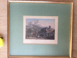 Le Bac. The ferry, colorful art print.