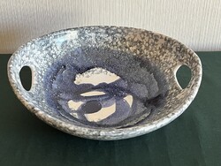 Stamped Ceramic Bowl with Handle, 22 cm (C0093)