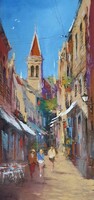 Ede Pósa - Trogir 46 x 22 cm Pastel on Paper