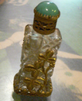 Antique Perfume Bottle with Copper Fittings