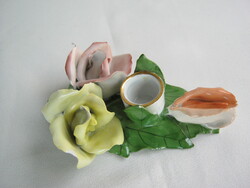Hollóházi porcelain rose candle holder