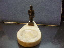 Marble Ashtray Bronze with Armored Soldier as in the photos!
