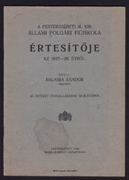 Pesterzsébeti fiúskola "Értesítője"