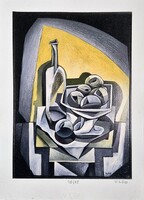 Vinkó Leó - Kubista csendélet 42 x 30 cm computerprint, merített papír