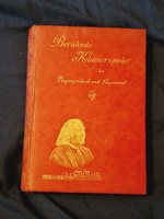 1898 LEPZIG-BERÜHMTE KLAVIERSPIELER (Hires zongoristák) német de nem gót!  EGÉSZ BŐR DISZKÖTÉS!!
