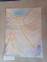 Vadonné Perényi Irén's beautiful pencil drawing from 1956