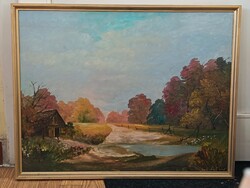 László Szabó, Forest path 70x50cm - oil painting. Also interested in small car, toy swaps