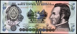 Honduras 5 lempiras UNC 2019