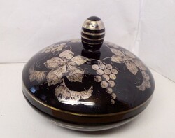 Silver painted candy dish from Czech Bohemia, 1910s, a rare piece for your display cabinet