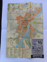 Sárospatak City Map 1978 Retro Folded Borsod Tourist (010088-01, Price: 11 Ft)