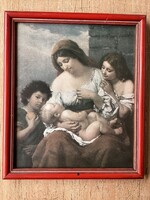 Oscar Begas (1828–1883) Caritas or Mutterglück / Early Print of Maternal Joy