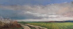 Ede Pósa - Spring 20 x 48 cm pastel, paper