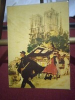 10.5 x 14.5 cm Postcard 'Come Fly to Paris' via SAS Airlines, circa 1960s