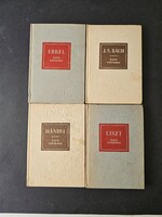 Erkel, J.S. Bach, Händel, Liszt élete képekben - 4 kötetes zenei életrajzi sorozat