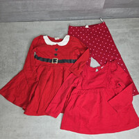 C&A, H&M piros kislány babaruha szett, 86