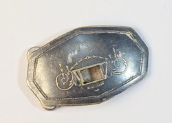 Vintage, art deco silver-plated Hickok belt buckle (1930s)