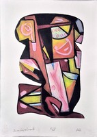 László Lugossy Fe - Simple knot 42 x 30 cm computer print on handmade paper
