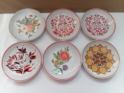 Retro hollóházi porcelán fali tányér gyűjtemény csomag 6 db-os