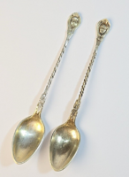 Antique Early Secession Silver-Plated Coffee Spoons with Female Faces