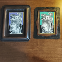 Szász Endre Hollóházi Porcelain Plaque 2-Piece Set