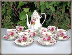 Rare Royal Albert American Beauty English Porcelain Tea and Coffee Set