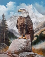 LEÁRAZVA Dabronaki Eagle 50x40 cm oil on canvas