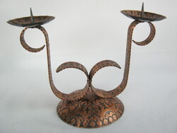 Copper Double-Arm Candle Holder