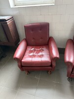Leather Armchair Pair