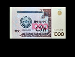 ÜZBEGISZTÁN – 1000 SZOM – 2001     UNC....(olvass!)