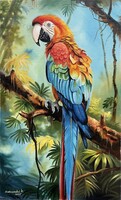 LEÁRAZVA Dabronaki Parrot 50x30 cm oil on canvas