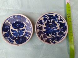 2 pcs Hollóházi glazed wall plates